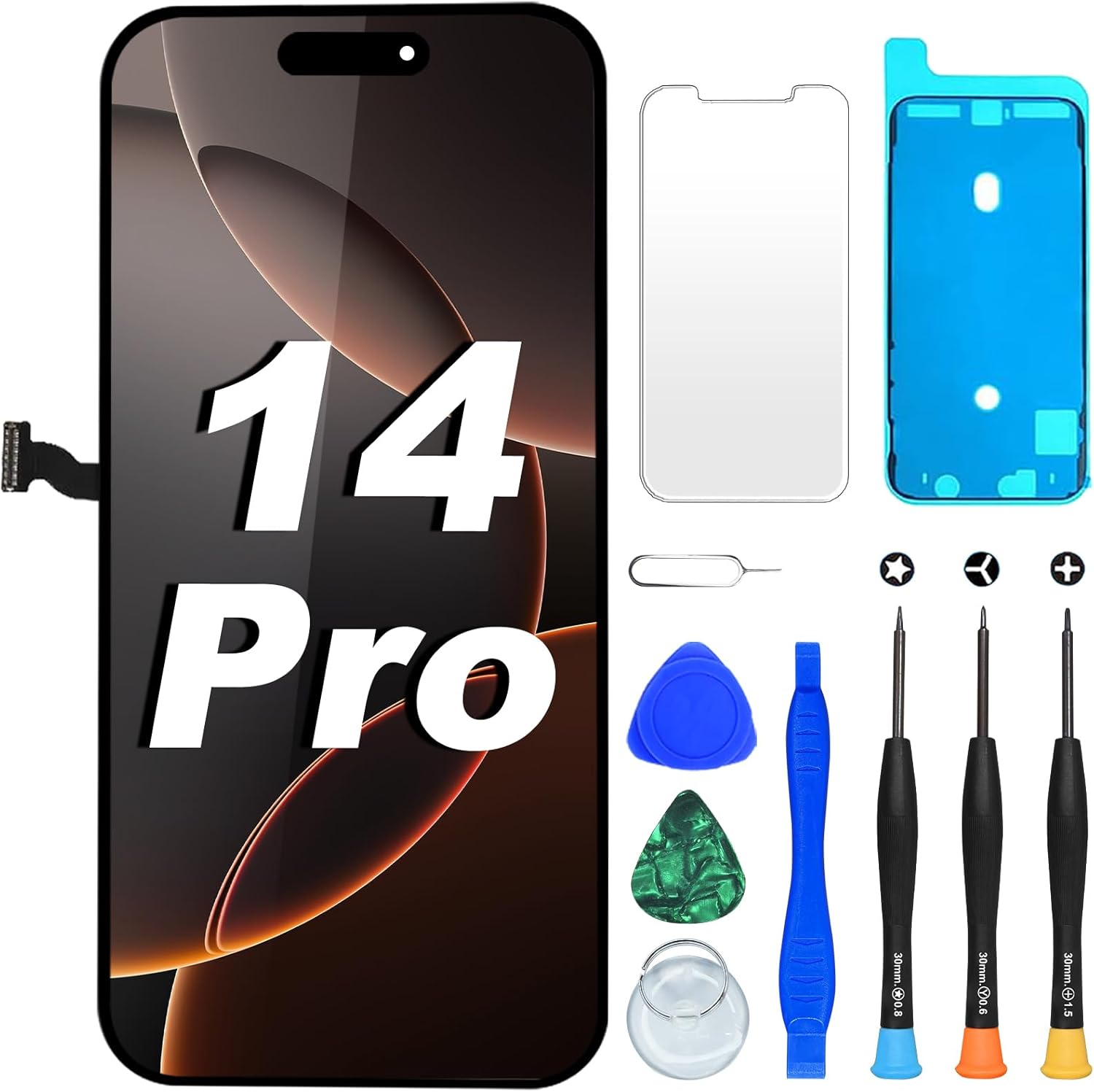 DIGI4U for iPhone 14 Pro Screen Replacement, Display Assembly with Clear Vision & Stable Temperature, with Repair Tools for iPhone 14 Pro(A2890, A2650, A2889, A2892)