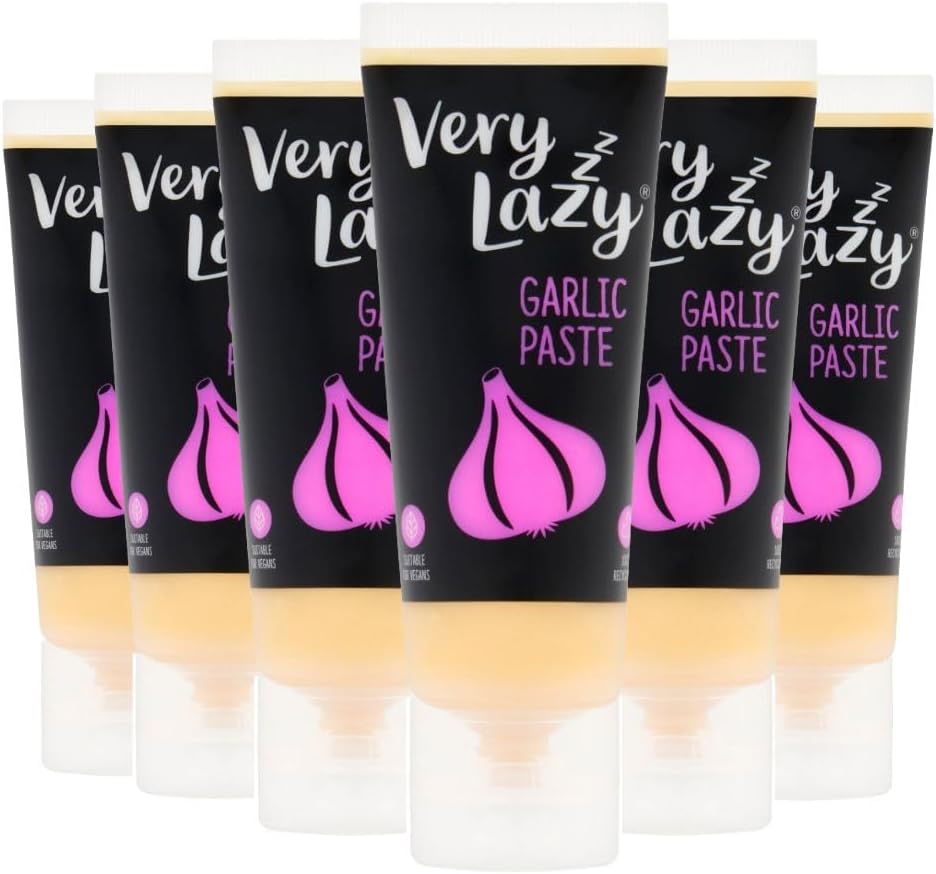 Very Lazy Garlic Paste 75g Tube – Pack of 6 – Premium Garlic Paste Tube – Ready to Use Garlic for Home Cooking, Sauce, Pasta & Marinades