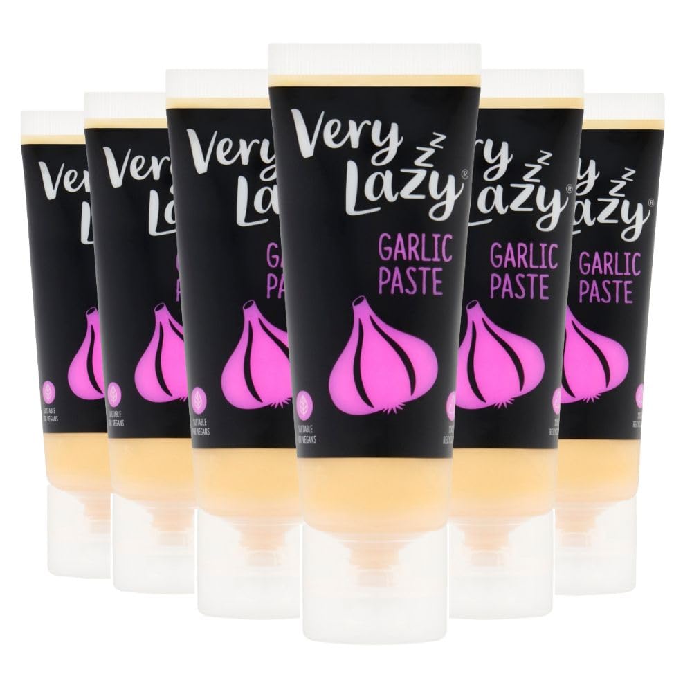 Very Lazy Garlic Paste 75g Tube – Pack of 6 – Premium Garlic Paste Tube – Ready to Use Garlic for Home Cooking, Sauce, Pasta & Marinades