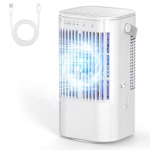 Portable Air Conditioners 4-in-1 Mini Small Air Conditioner Evaporative Air Cooler Fan with 1000ml Water Tank 3 Speeds