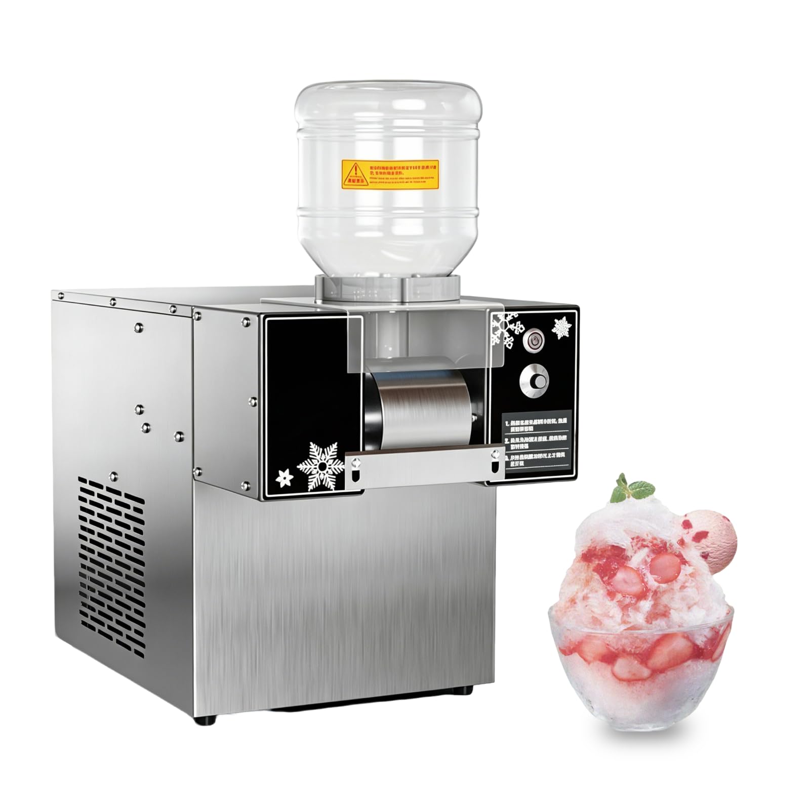 KUSOLE Shaved Ice Machine - 24-Hour Production Capacity: 60kg/120kg, Stainless Steel Body, Suitable For Homes, Cafes, And Dessert Shops. 120kg(24hours)