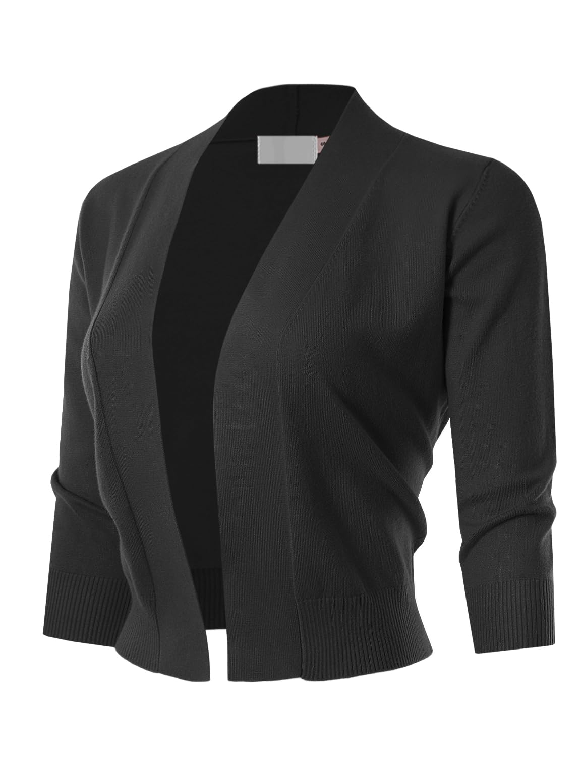 3 4 Sleeve Solid Open Bolero Cropped Cardigan for Women S-3XL