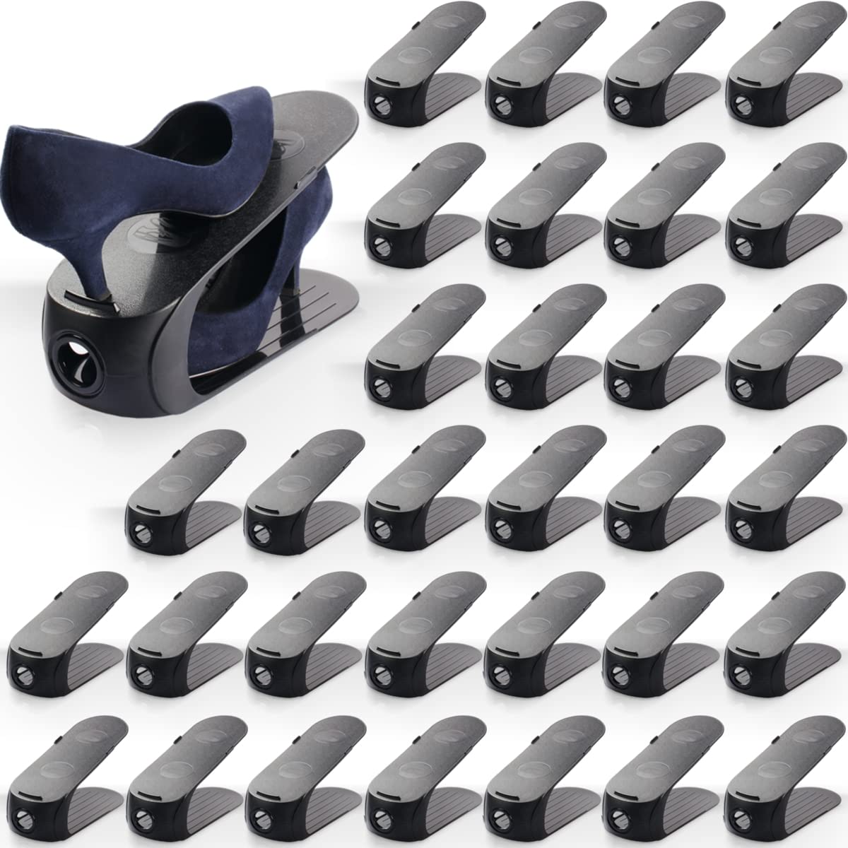 Stimo 32x Schuhstapler Schuh Organizer Schuhe platzsparend verstauen Ablage rutschfest Schuhhalter (32x Schuhstapler)