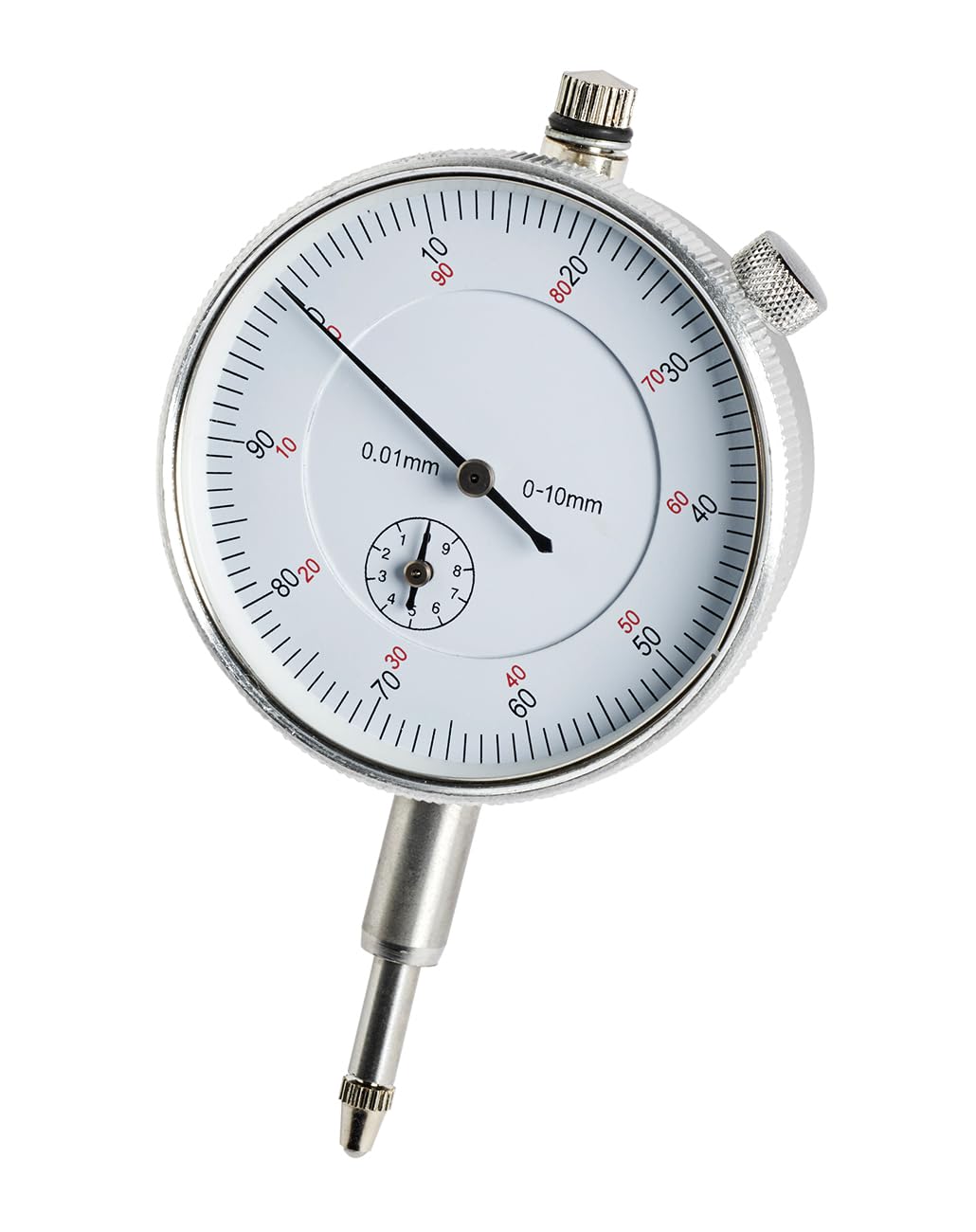 WABECO Magnet-Messstativ mit Zentralklemmung, Messuhr und 22-teiligen Messeinsätzen im Koffer, Präzisions-Messstativ mit Magnetfuß, Feinmessuhr 0,01 mm nach DIN 878, Magnetfuß 80 kg Haftkraft