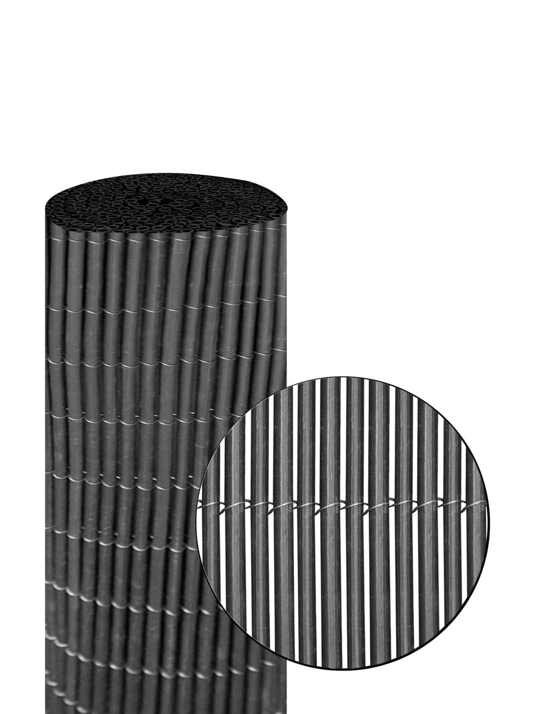 Jardin202 - Mimbre Artificial con Tratamiento Anti-UV y 90% de Ocultación - Varillas PP+PE en Colores Verde, Beige, Marrón y Gris | 2x3m (Gris)