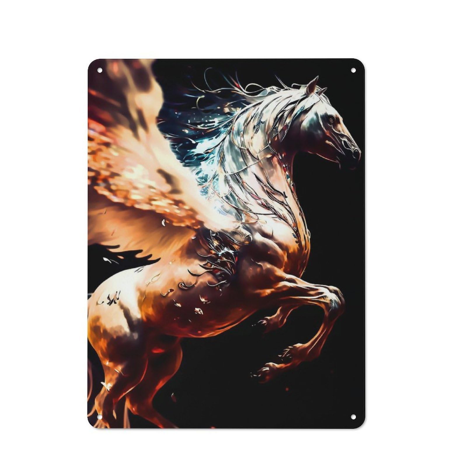 Junmoney Pegasus Metal Sign 40X30cm With For Home Bar Wall, Rustic Decor, For Collectors Decorating Home Bars And Entertaining Spaces