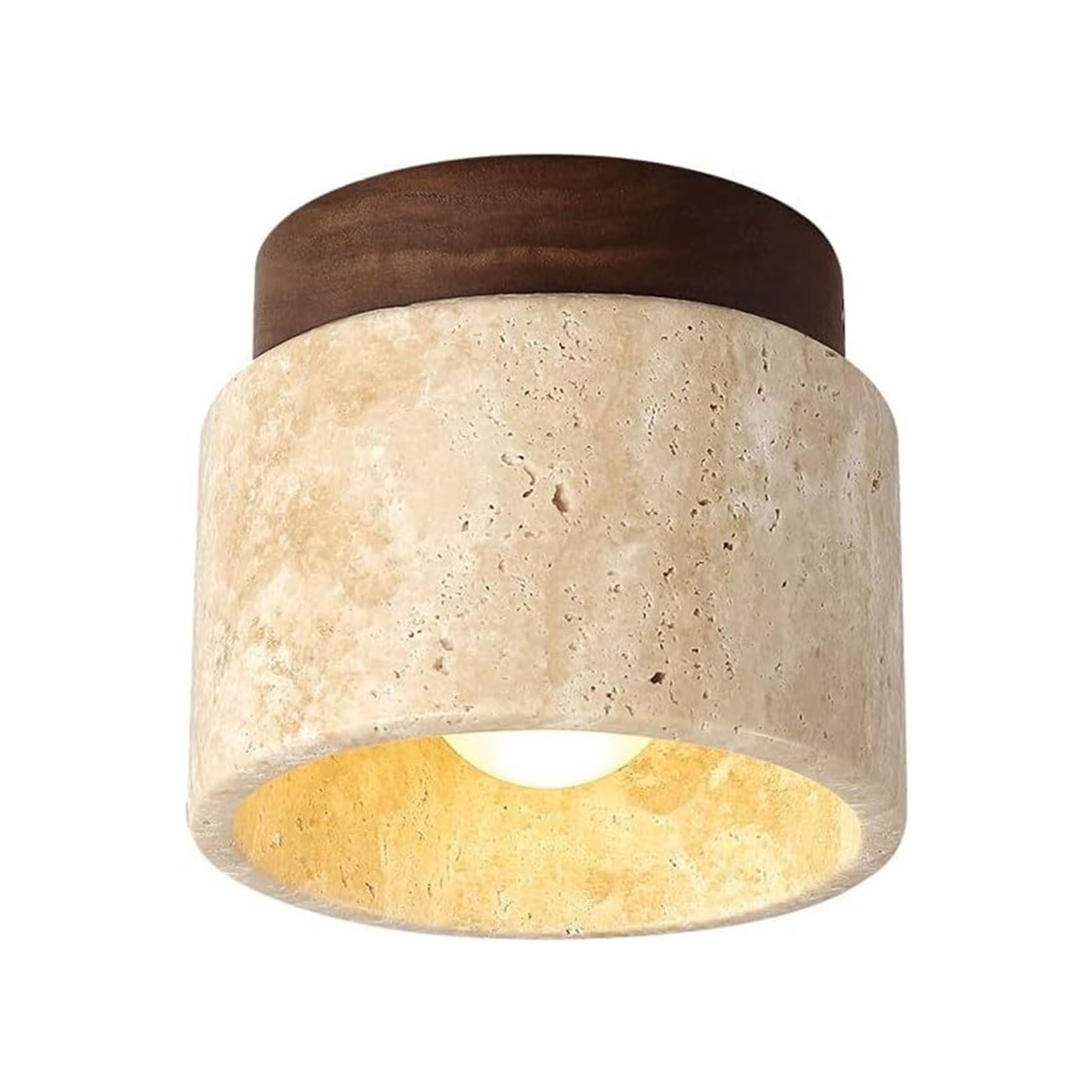 KXEcoLife LED Ceiling Light Fixture, Flush Mount Chandelier, Retro Wabi-sabi Style Lamp for Kitchen Entryway Hallway Balcony foryer Bedroom (A)