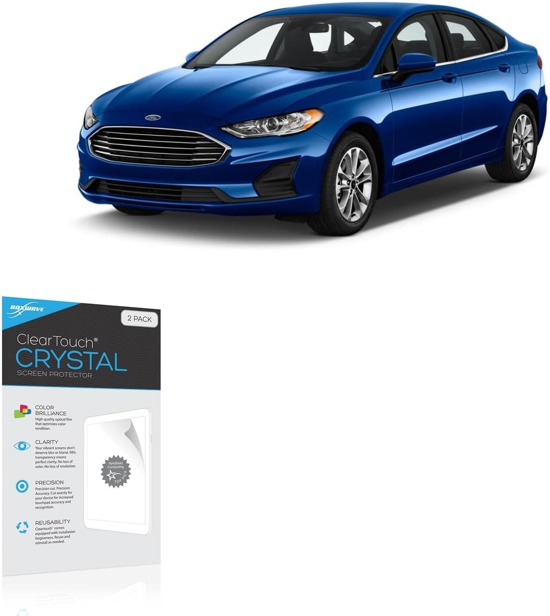 BoxWave Screen Protector Compatible with Ford 2020 Fusion Display (8 in) - ClearTouch Crystal (2-Pack), HD Film Skin - Shields from Scratches