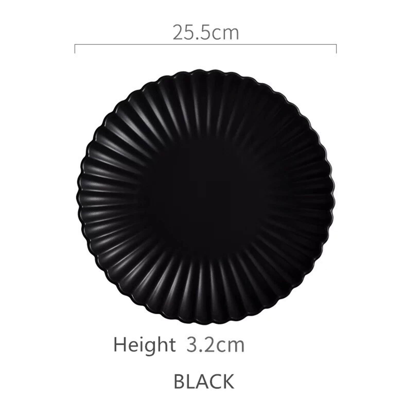 QINGGANGLING999 Vajilla Completa Nordic Creative Cerámica Cena Reducida Cena Placa Fruta Ensalada Placa Placa Steete Western Cocina Vajilla 8 Pulgadas 10 Pulgadas Vajilla (Color : Black 10 Inches)