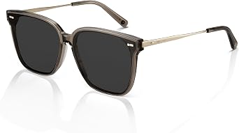 Retro Square Polarized Sunglasses for Women Men, UV400 Lightweight, Exclusive Eyewear Brand of EssilorLuxottica