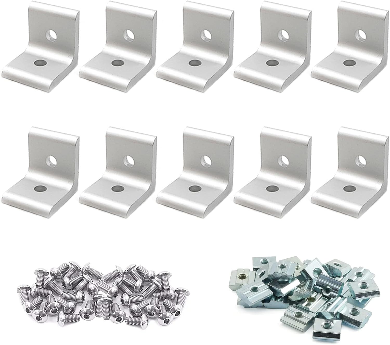 10 PZ ANGOLO in alluminio codice angolo 90 gradi connettore angolare regolazione EUR 9,83