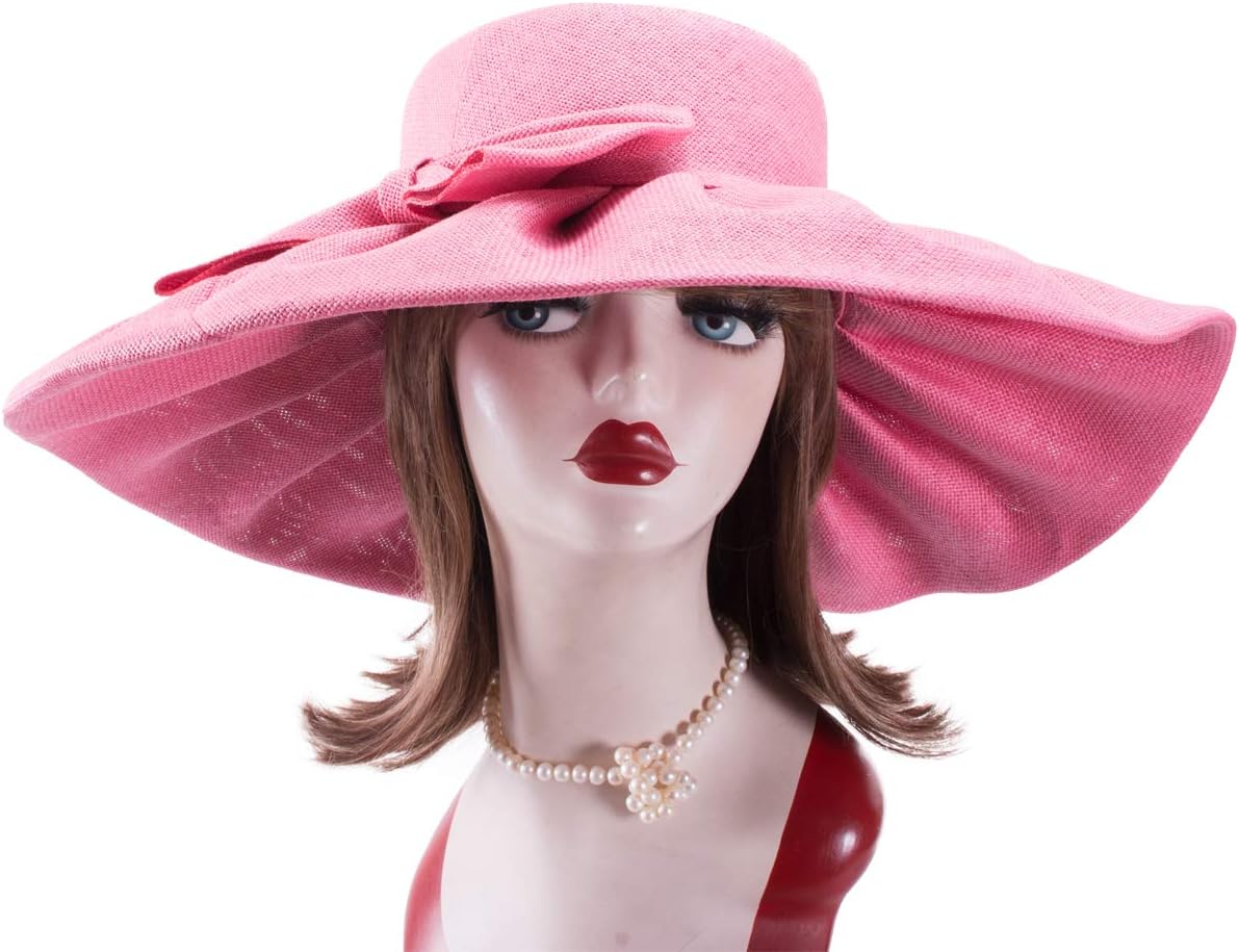 Womens Wide Brim Sun Beach Wedding Occasion Church Tea Party Hats A047