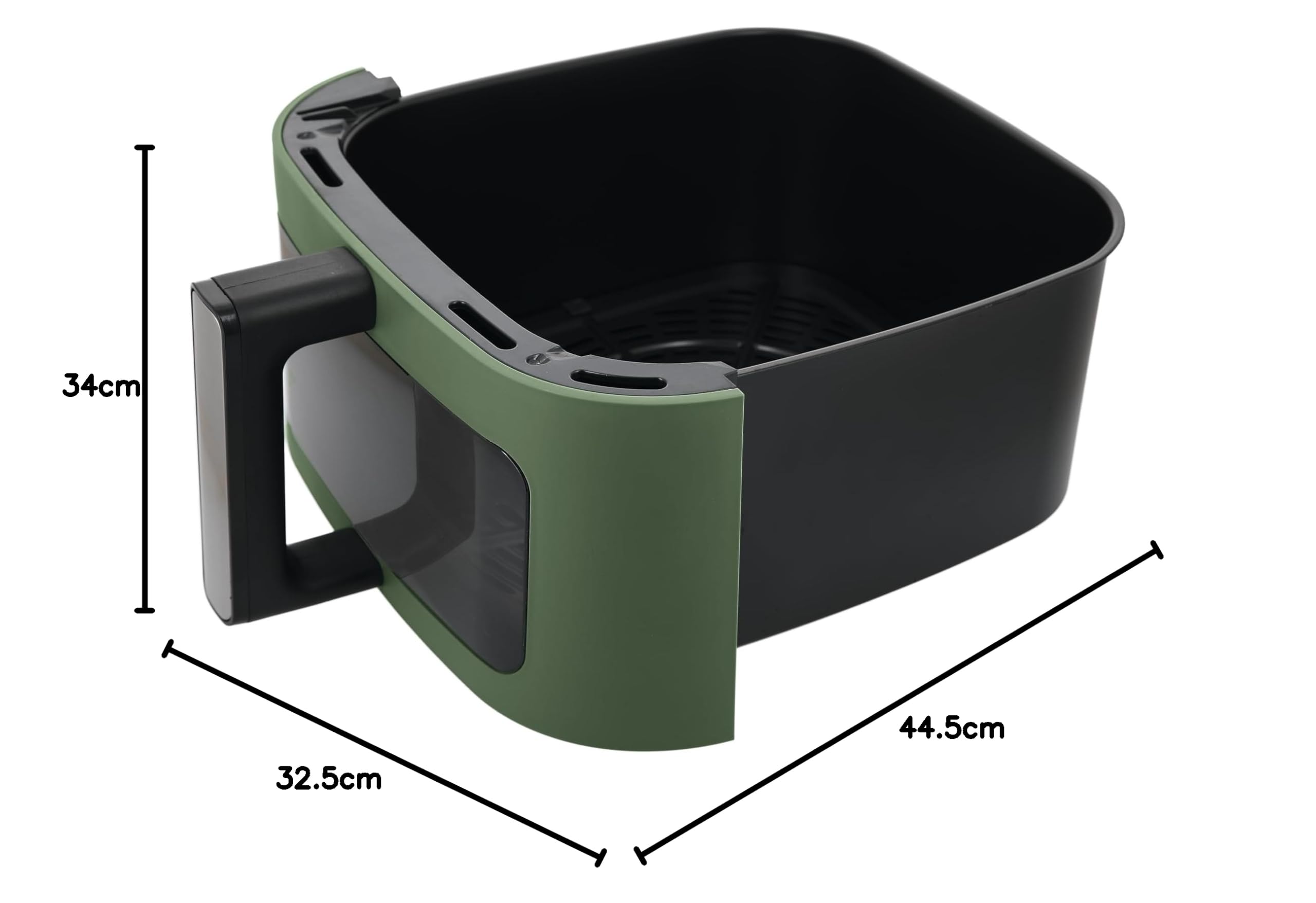 Tognana Iridea, Friggitrice ad aria 10L, doppia resistenza, display digitale, timer, 80-200°C, finestra, 2300W, Verde Salvia
