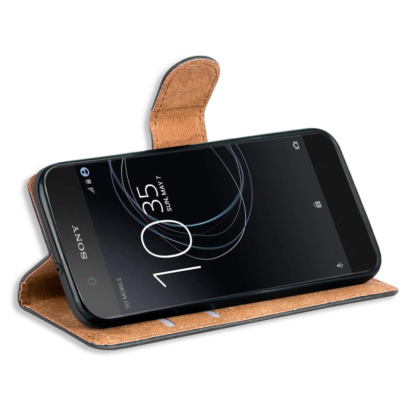 Verco Custodia A Portafoglio In Pelle PU Per Sony Xperia 1 III – Con Supporto, Tasche Per Carte E Contanti, Chiusura Magnetica, Nero