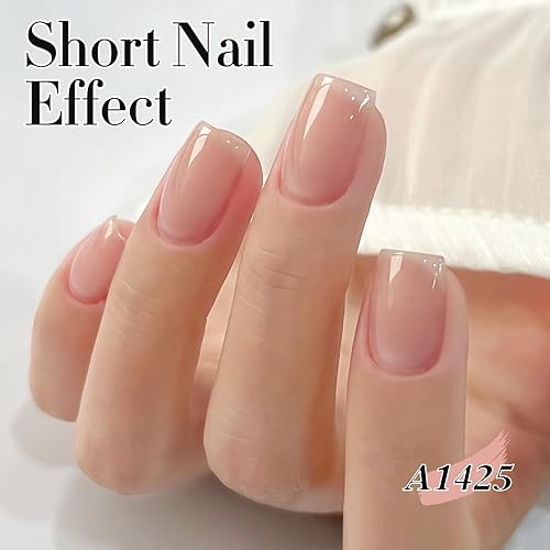 Miniatura 10 de Double Rhythm Juego de 6 esmaltes de uñas de gel de gelatina translúcidos blanco lechoso lila, azul, rosa, amarillo, verde, neutro, kit UV pastel