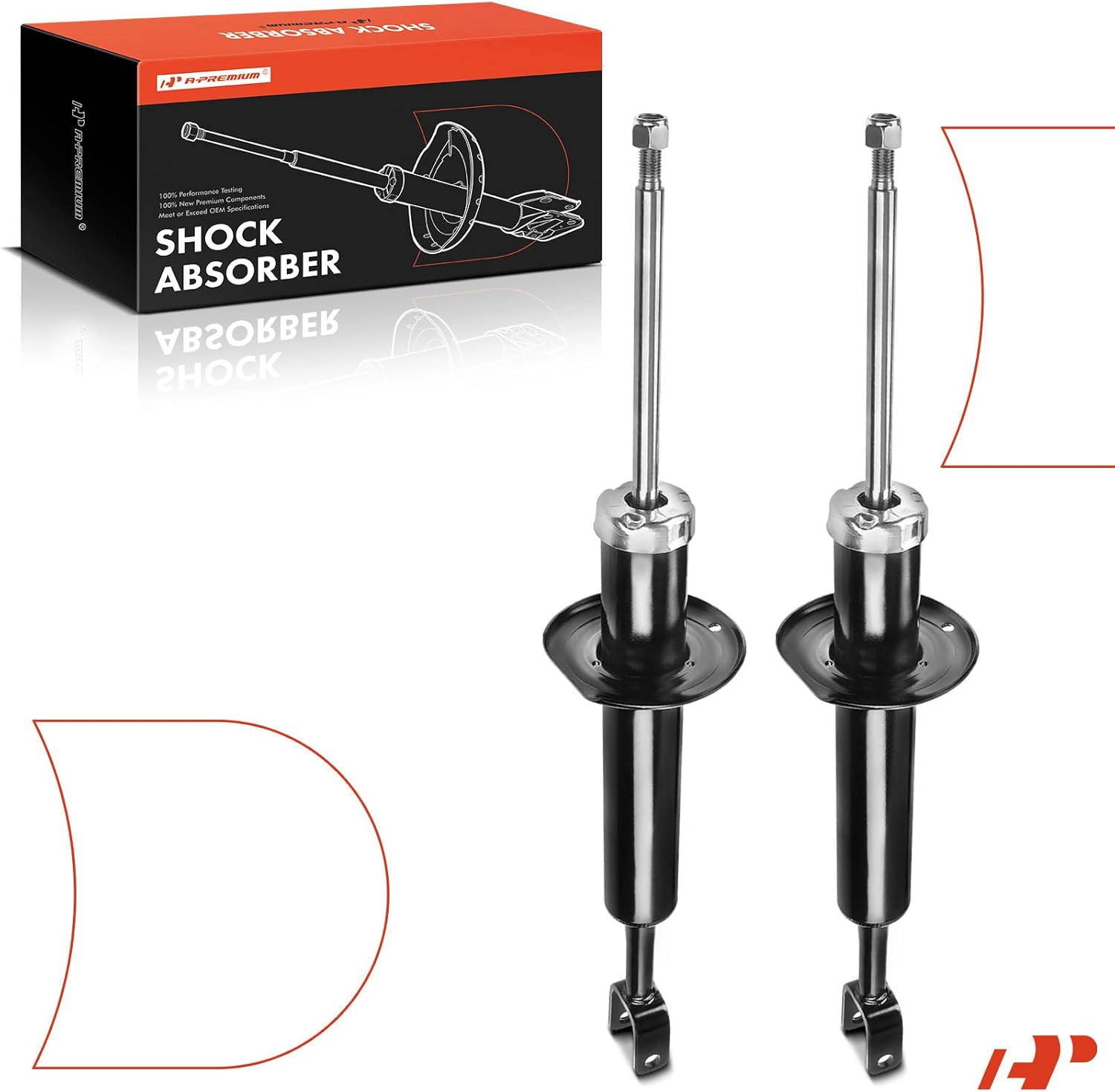 A-Premium Front Pair (2) Struts Shock Absorber Compatible with Audi A4 A4 Quattro 2007 2008 2009 Convertible, Driver and Passenger Side
