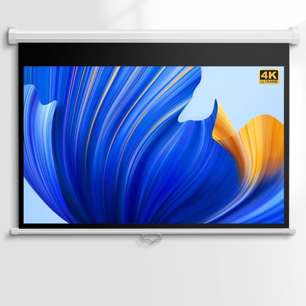 Écran de projection HD 60 pouces avec toile facile à nettoyer et verrouillage automatique 4:3