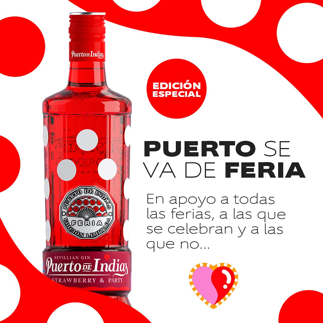 Puerto de Indias – Edicion Especial Feria – Ginebra de Fresa Premium – Strawberry Premium Gin – 70 cl – 37.5º
