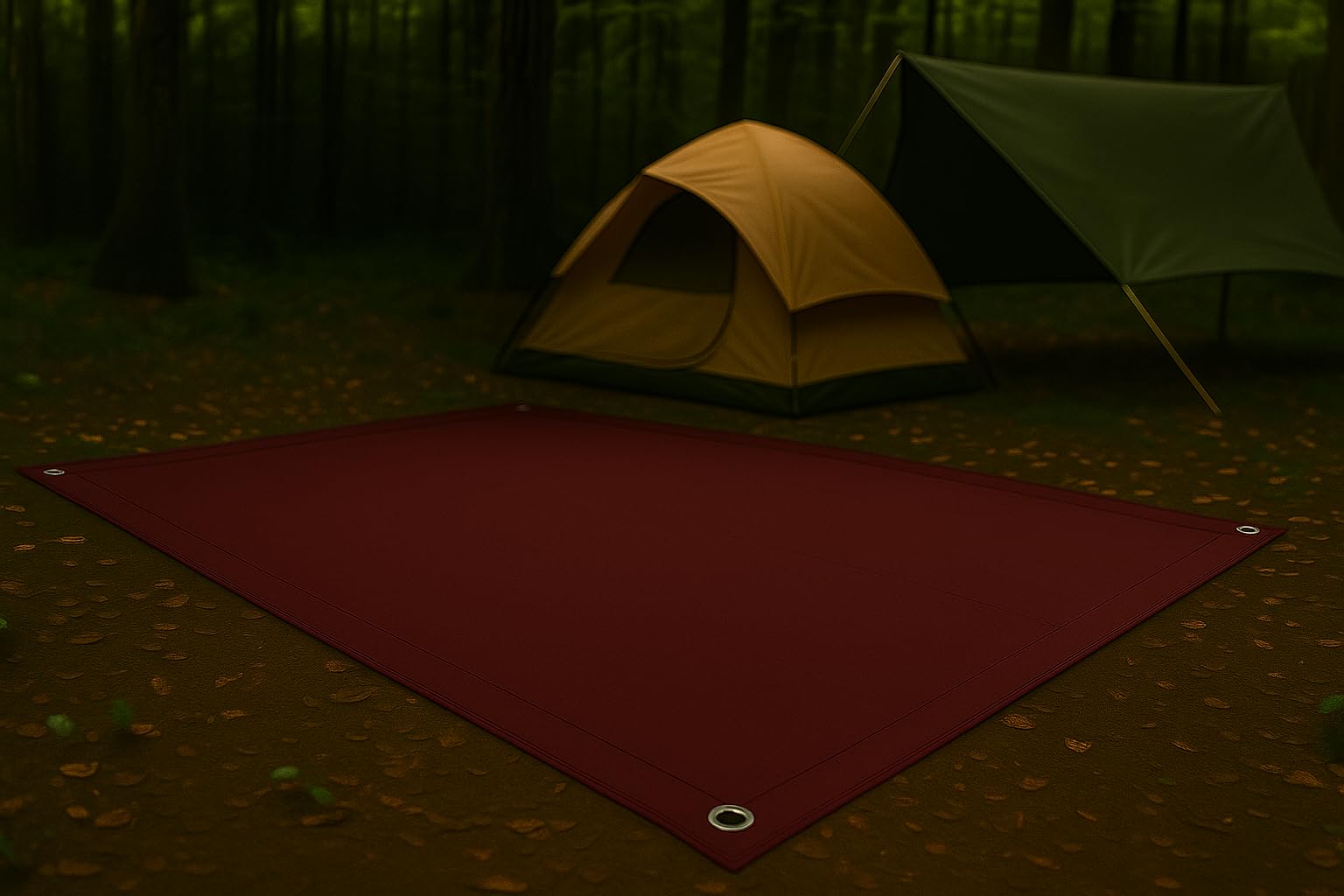 Heavy Duty Canvas Tarp for Camping & Outdoor Shelter – Waterproof Groundsheet & Tent Cover – Durable Breathable Tarpaulin for Hiking, Travel, Rain Protection (Multiple Sizes) (Maroon, 8 x 10 ft)