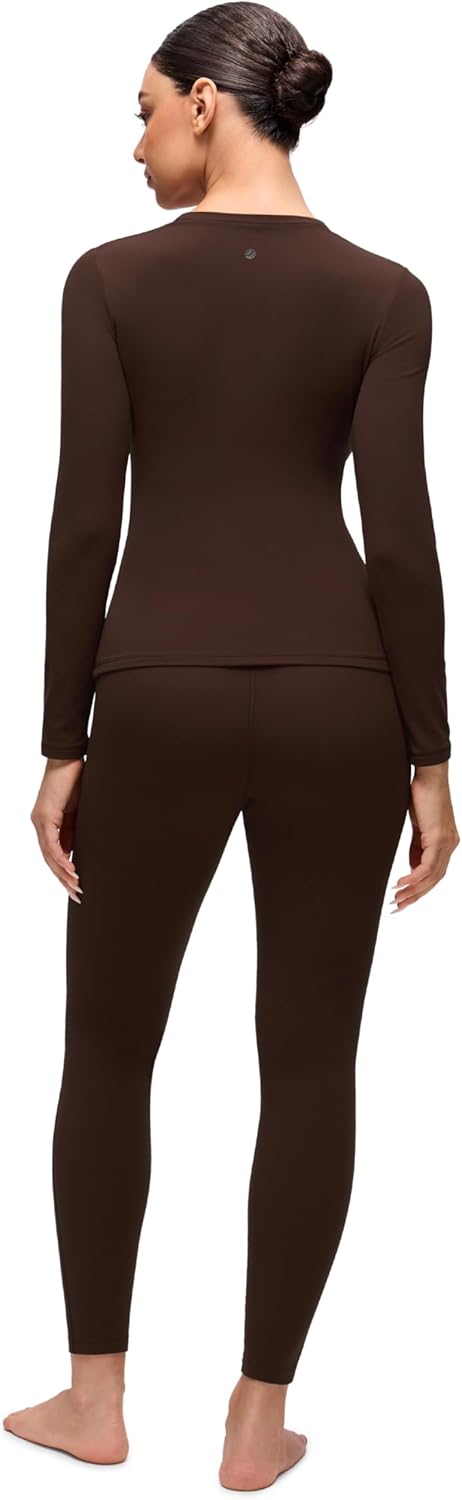 CRZ YOGA Softembrace Fleece Lined Thermal Underwear Set for Women - Soft Casual Base Layer Long Johns Warm Pajamas Top Bottom - Image 2