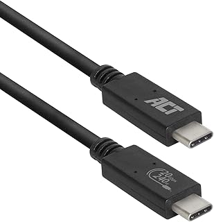 ACT Cavo USB 4 tipo C, cavo Thunderbolt 3, cavo 20 Gbps USB C, 5 K o doppio 4 K a 60 Hz video per monitor, ricarica EPR 24...