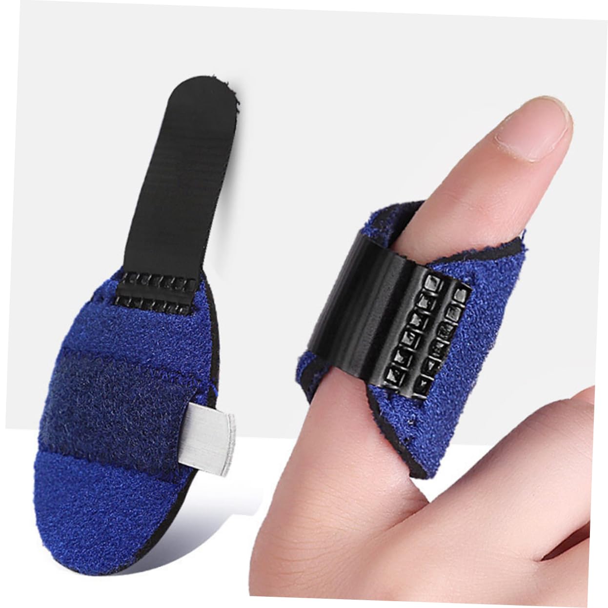 Beavorty Finger Strap Support Belt Finger Wrapping Belt Adjustable Finger Splint Finger Rehabilitation Tool Straightening Splint Fixation Covers Thumb Splints Aluminum Alloy Blue