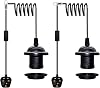 Plug in Pendant Light 2 Pack Plug in Pendant Light Cord 450 CM E27 Lamp Holder Suspended Pendant Light Fitting Kit Industrial Hanging Light Kit with onOff Switch No Bulb