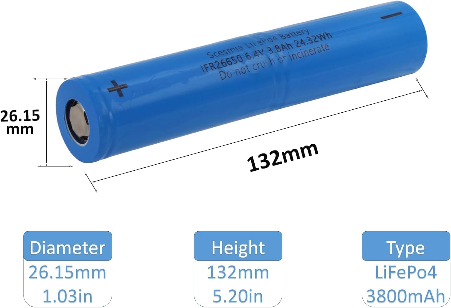 2-Pack ILIF-3006526 Battery Replacement Compatible with Mag-lite ML150LR,ML150LRX,ML150LR-1019,ML150LR-A2155 6.4V/3800mAh