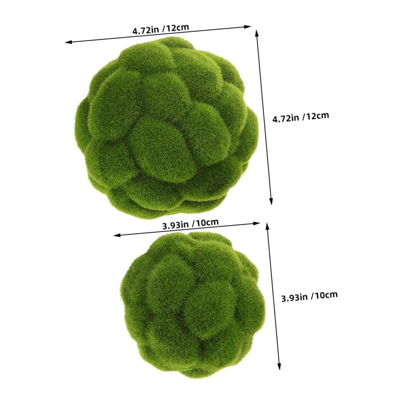 Esferas de Musgo Artificial Verde 3 Piezas de Plástico para Decoración