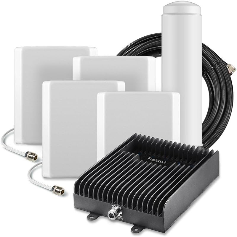 SureCall Fusion5X Cell Phone Signal Booster - Outdoor Omni and 4 Indoor Panel Antennas