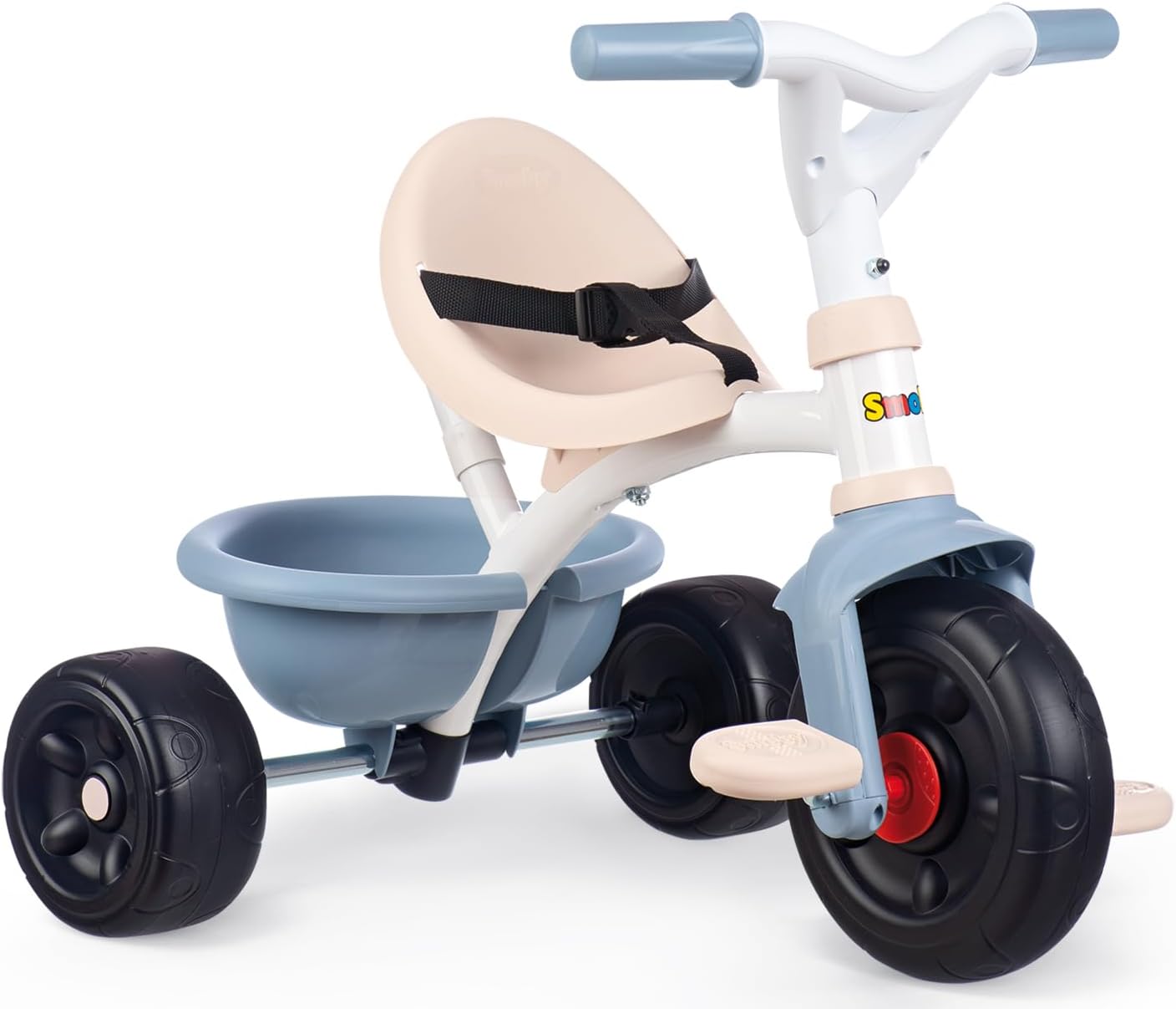 Smoby - 740416 Be Fun Comfort Blue Tricycle - Children's Bike from 10 Months - Evolutive - Parental Cane with Bag - Safety Bar - 740416