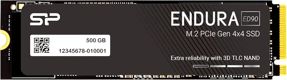 Silicon Power ED90 Endura 500GB 3D TLC NAND, High Endurance Grade, 5000MB/s Gen4x4 M.2 2280, Internal Solid State Drive SSD for Laptop Desktop PC