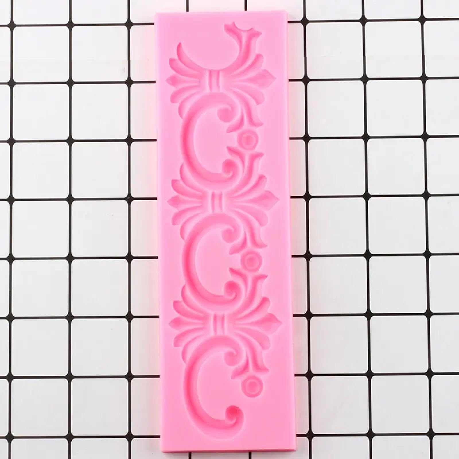 Moules en silicone, moules à chocolat, 24,7 x 7,4 cm, moules en silicone en forme de fleur baroque en relief, moule à fondant, outils de décoration de gâteau, moule à chocolat, argile