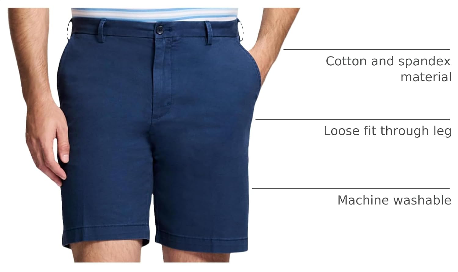 Izod Men's Saltwater 9.5" Flat Front Chino Short