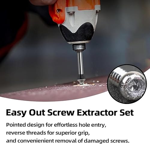 Miniatura 6 de Greywolf Juego de extractor de tornillos de 6 piezas, hecho de 35 # Cr-Mo, extractor de pernos, juego de extractor de pernos de ranura en espiral,