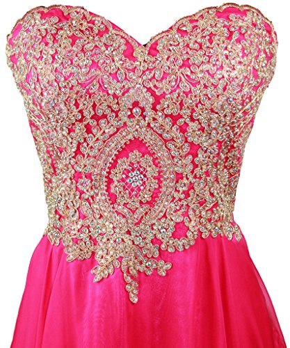 Meier Women\'s Strapless Embroidery Beaded Prom Formal Dress Magenta Size 4