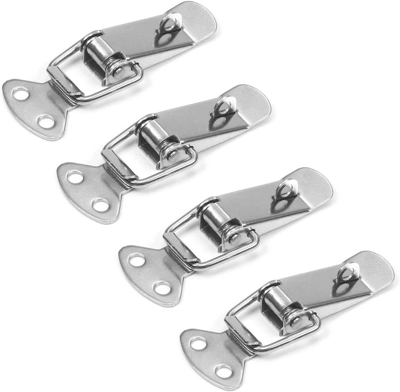 MroMax 4PCS Spring-Loaded Toggle Latch 4.02" Length Stainless Steel Spring Toggle Lock Buckle Buckle Clip, Suitable for Cabinet Suitcase Trunk