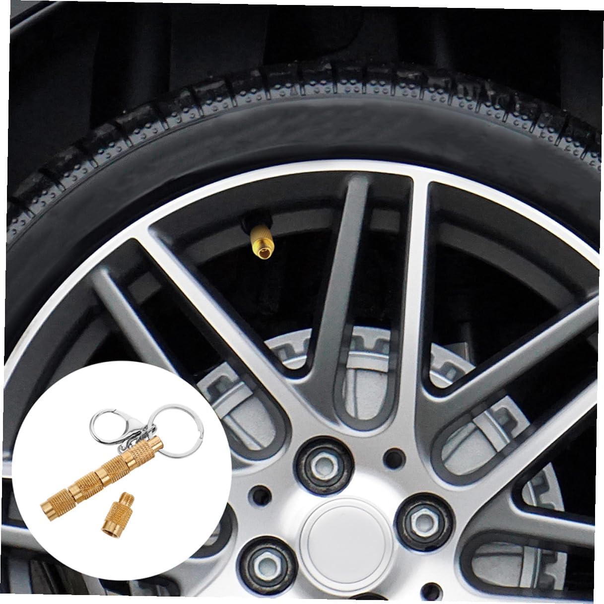 SOLUSTRE 2pcs Copper Tire Deflator Tools 5-in-1 Auto-Stop Valve for SUV Truck Off-Road Vehicle Tire Pressure Release Car Repair Equipment