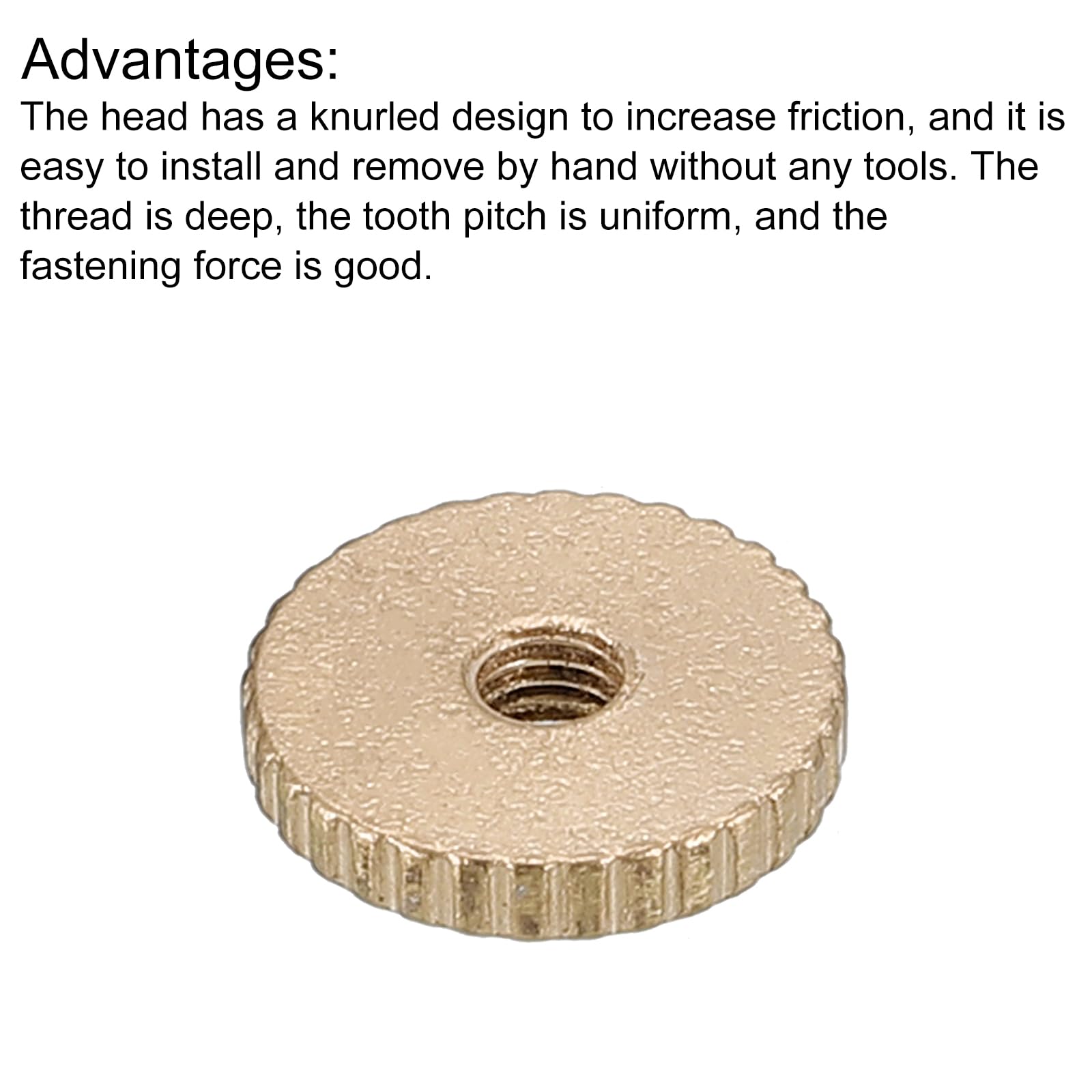QUARKZMAN Zigrinato Pollice Dadi, 5pz M3 x D11mm x H2.5mm Ottone Zigrinato Dado Piatto Testa Attraverso Foro Blocco Regolazione Dadi per Stampante 3D Parti