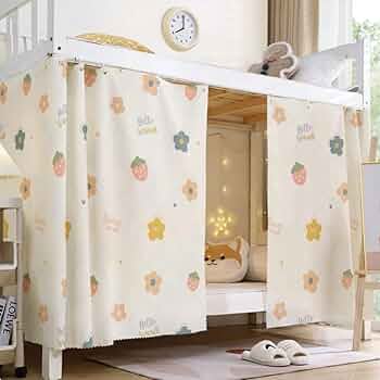 Haozaikeji Bottom Bunk Bed Curtains Single Bed Tent Curtain Blackout Bed Drapes Dustproof Dormitory Bed Canopy Students Shading Bedding For Single Sleeper Loft Bed