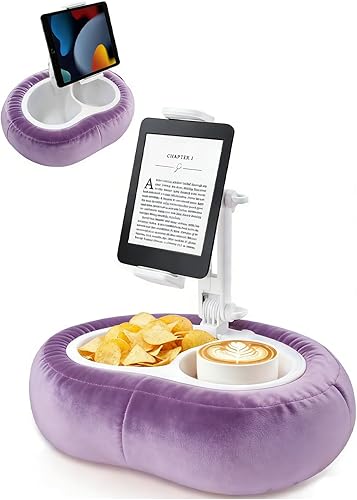 Miniatura 8 de Soporte de almohada para tableta, compatible con Kindle de 4.7 a 12.9 pulgadas, iPad, teléfono/tableta, Google, soporte giratorio de 360° para cama,
