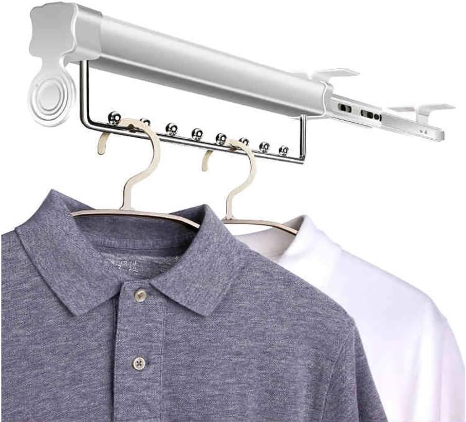 Steel Pull Out Clothes Hanger Extendable Wardrobe Rail Organizer Rack (Size : 460mm)