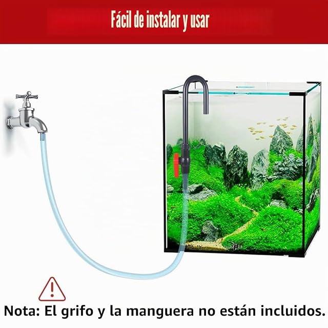 Foto 5 de 8 de MiOYOOW Cambiador de agua para acuario, relleno de agua de acuario de PVC