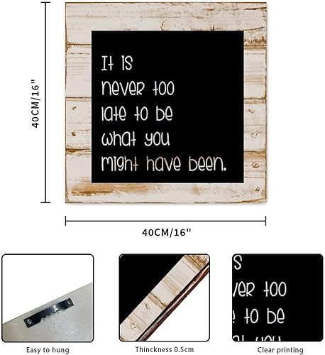 Miniatura 2 de Evans1nism Inspirational Quotes Saying Wood Sign It is Never Too Late to Be Wooden Wall Sign Decorative Home Wall Art Unique Home Decoration Sign