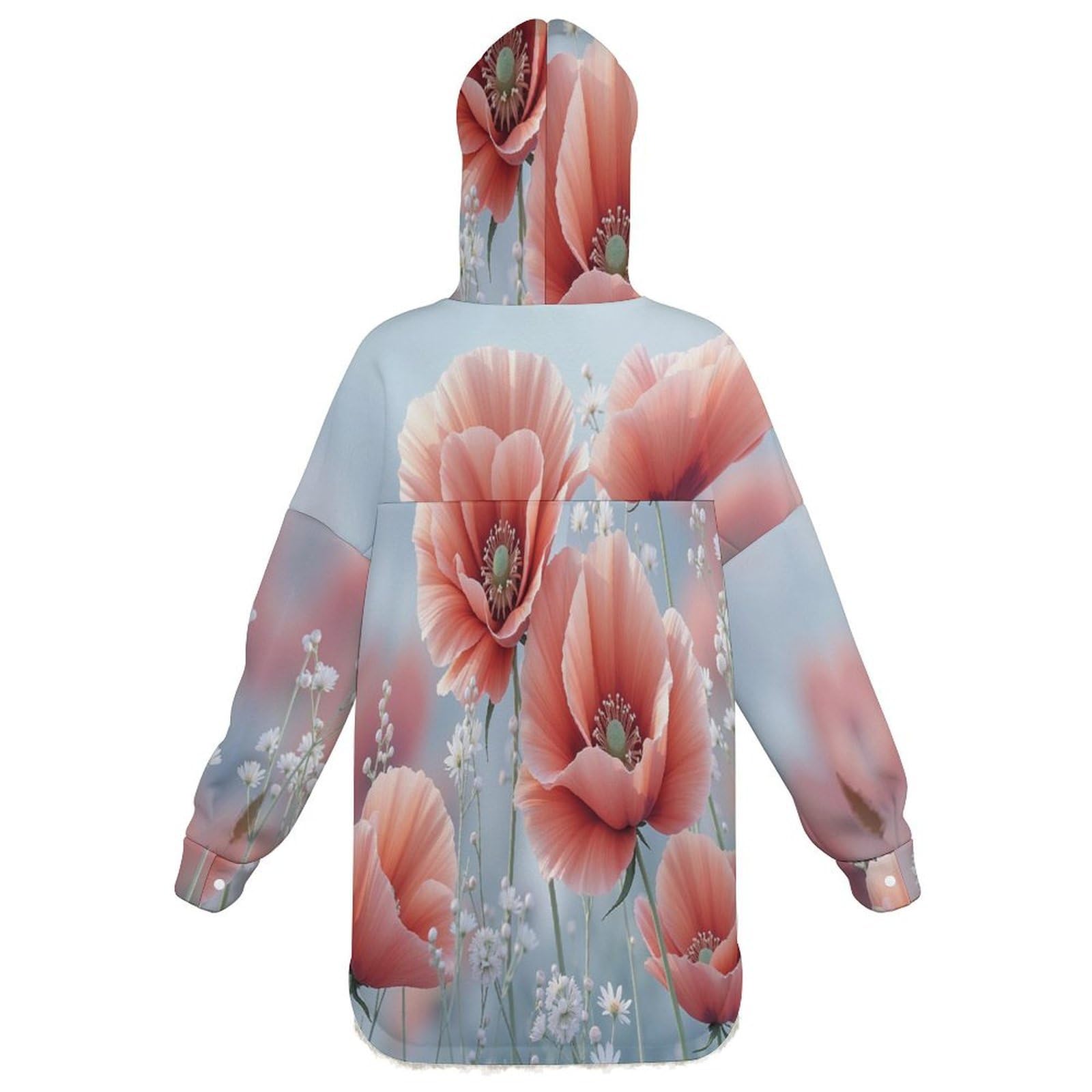 Sudadera Invierno con Capucha de Forro Polar Mujer Amapola Cálido Hoodies a Manga Larga Felpa Sudadera con Bolsillos, Gris
