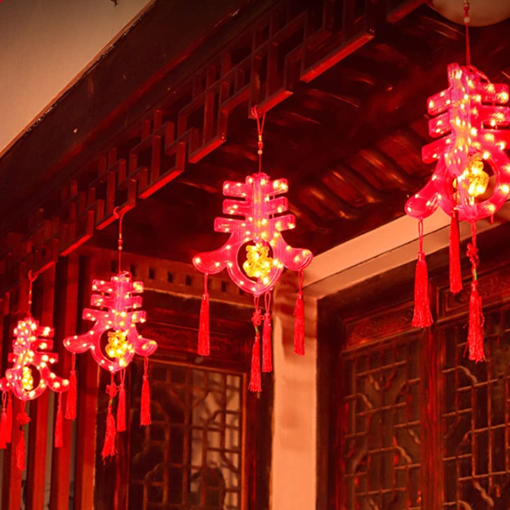 Lantern-Wedding Lanterns Decorations Red Chinese Lanterns Led Light Up Chinese Chun Character 2022 Spring Festival Hanging Lanterns for Home Balcony Decor Chinese Lantern ( Color : 1pcs , Size : One s