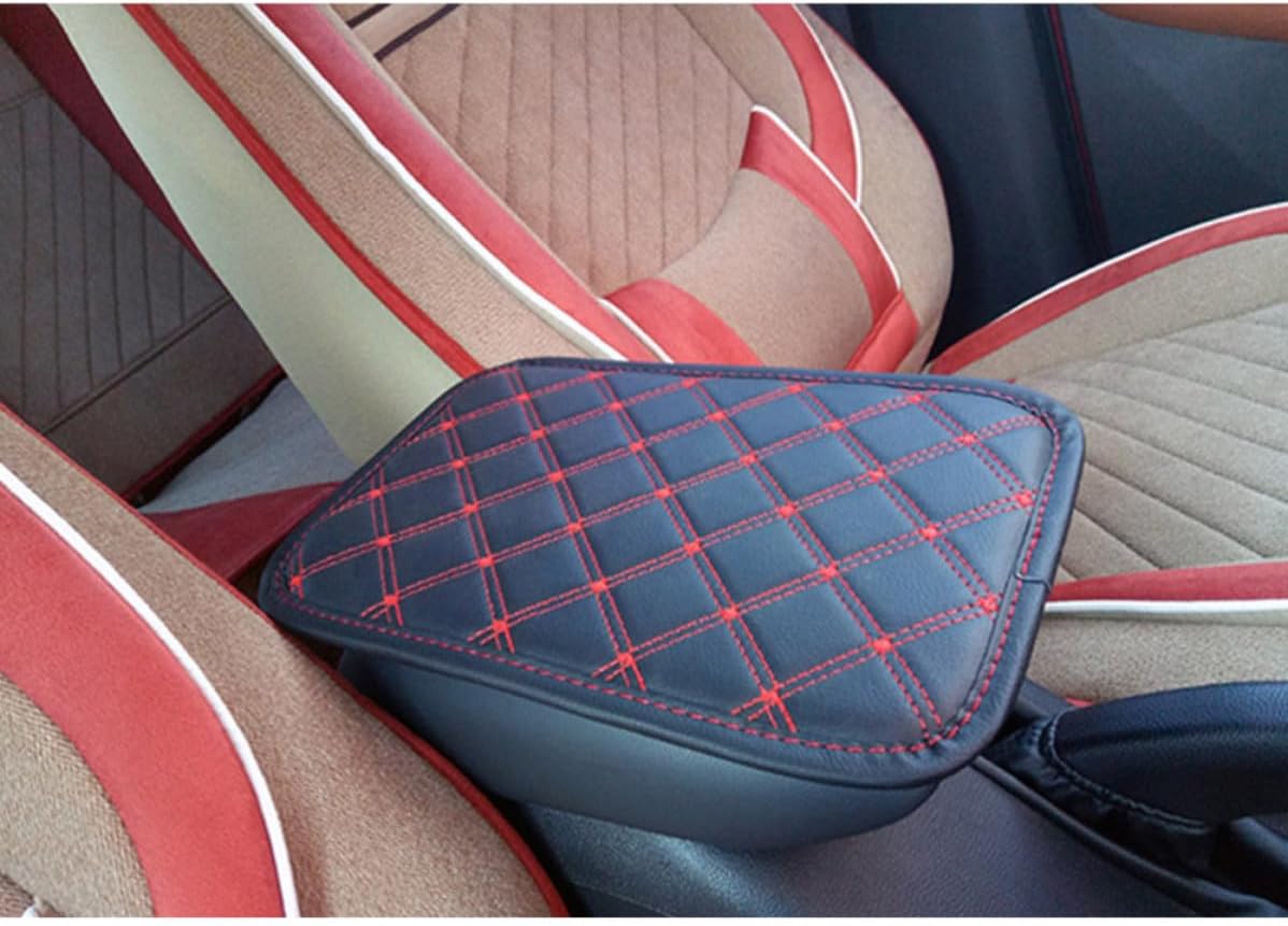 Universal Car Armrest Cushion Pad Pu Leather Soft Non-Slip Armrest Box Cover Protector for Cars and Suvs Interior Console Accessory