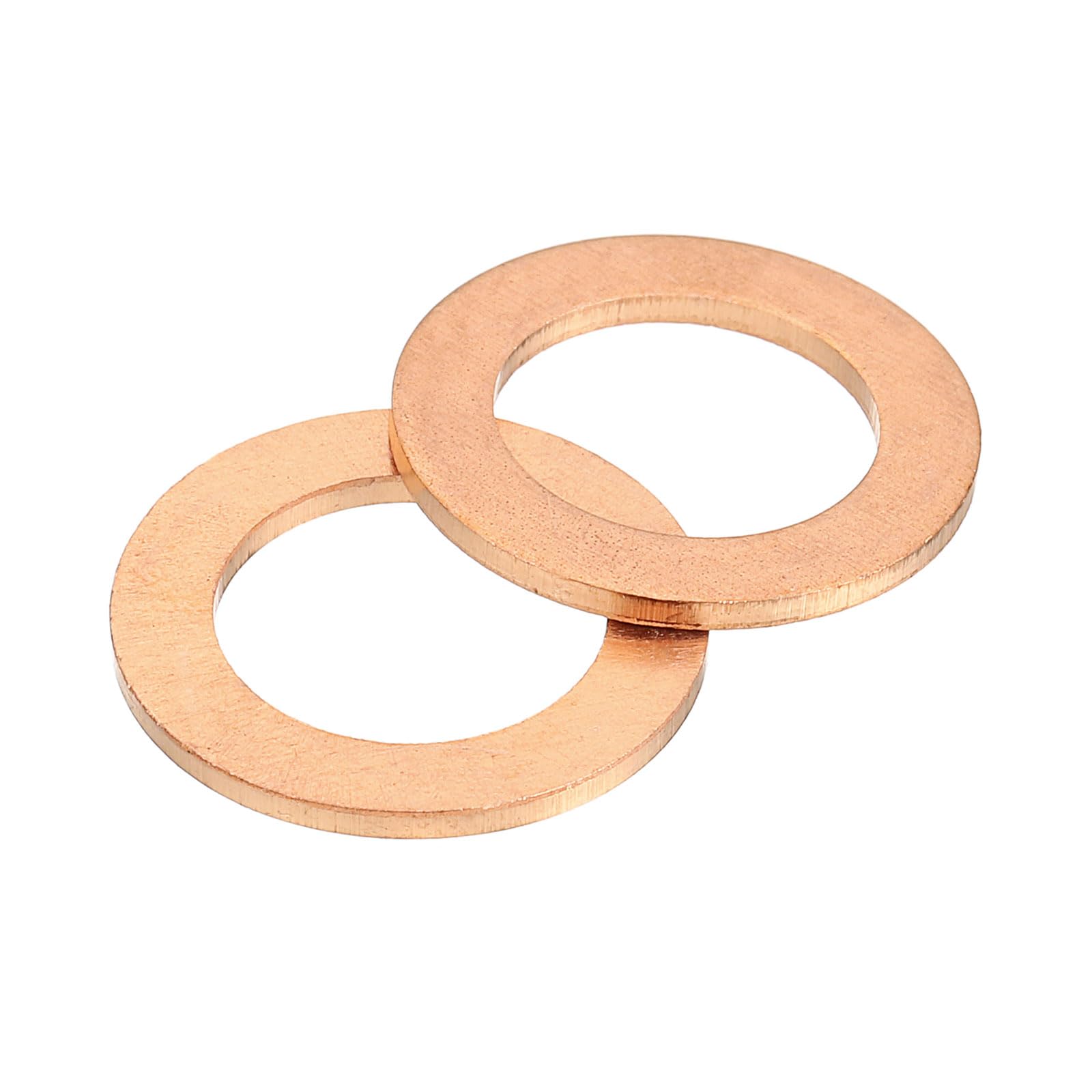 uxcell M14 Flat Washer, 15 Pcs Copper Ring Flat Washers 22mm OD Metal Sealing Gasket Ring for Screws Bolts Nuts