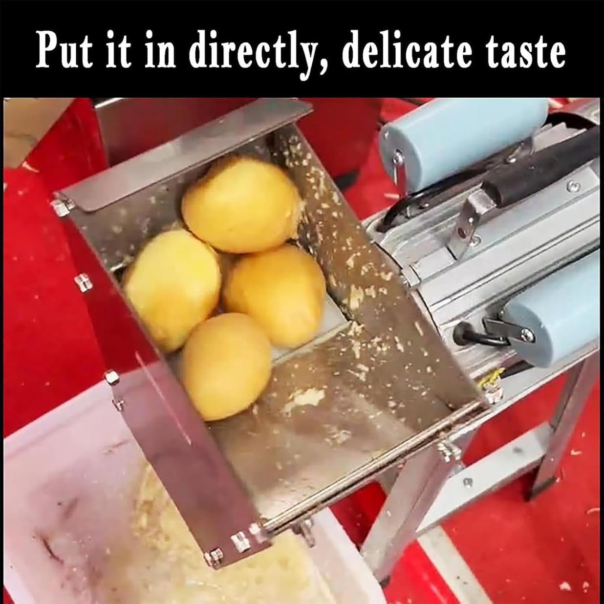 1100w Prensador De Papas De Acero Inox, Prensador De Papas Eléctrico Comercial, Prensa De Alimentos, Frutas Picadora De Verduras, Con Eje De Molienda De Precisión Y Engranaje, Rendimiento 100-200Kg/H