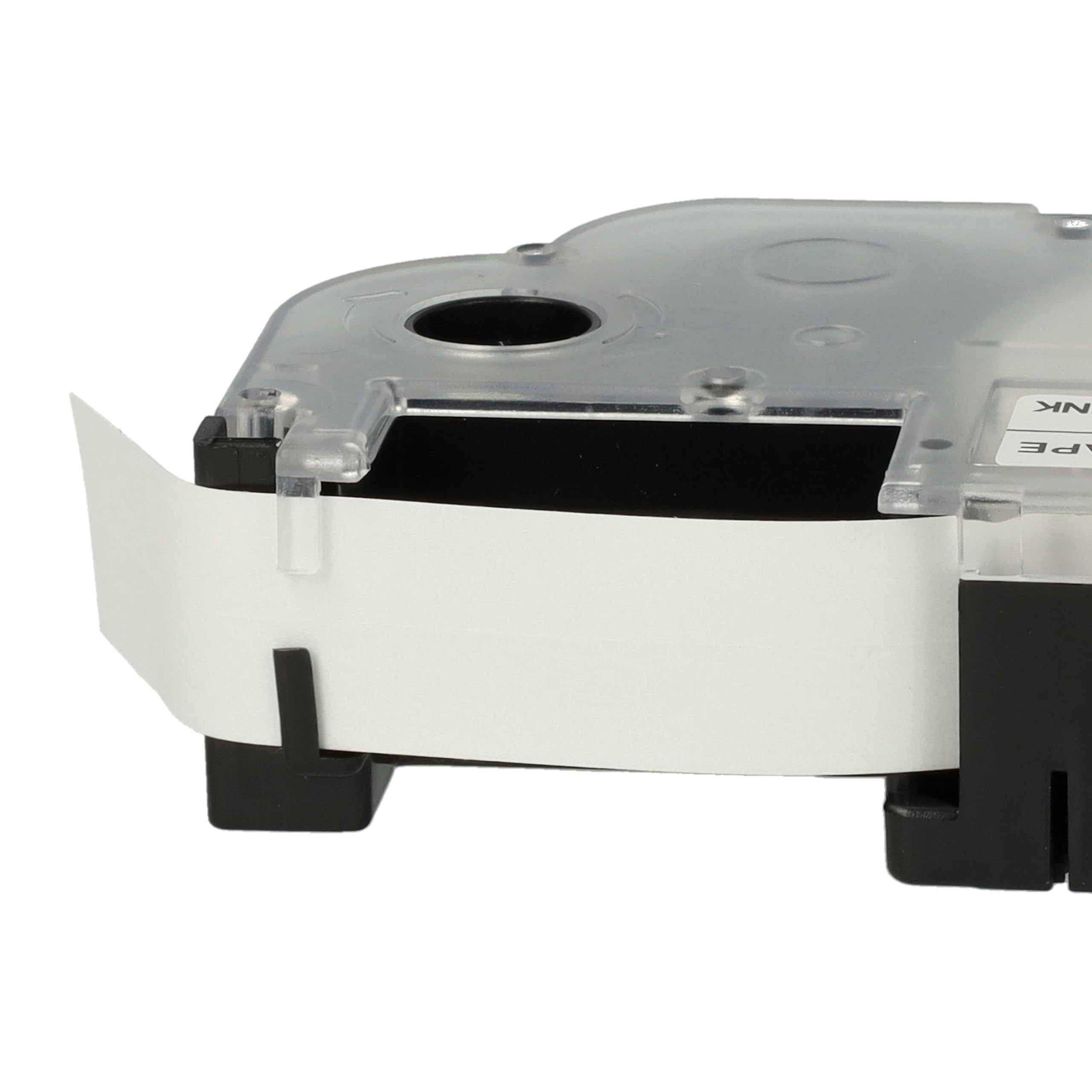 vhbw 100x Cassetta nastro sostituisce Casio XR-12WE, XR-12WE1 per etichettatrice 8m x 12 mm nero su bianco